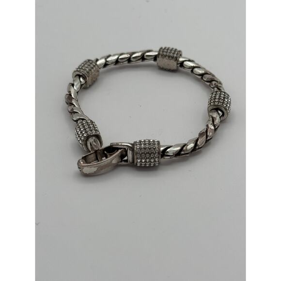 Brighton Meridian Silver Barrel Crystals Bracelet - Picture 1 of 4